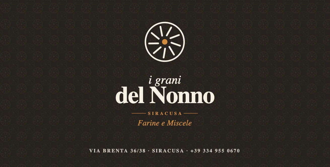 Cover con logo in negativo e pattern della macina