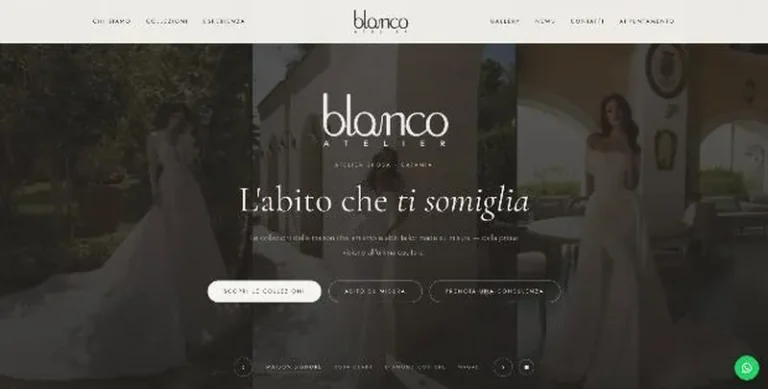 Sito web Blanco Atelier Abiti sposa Catania realizzato da ApplicationWeb