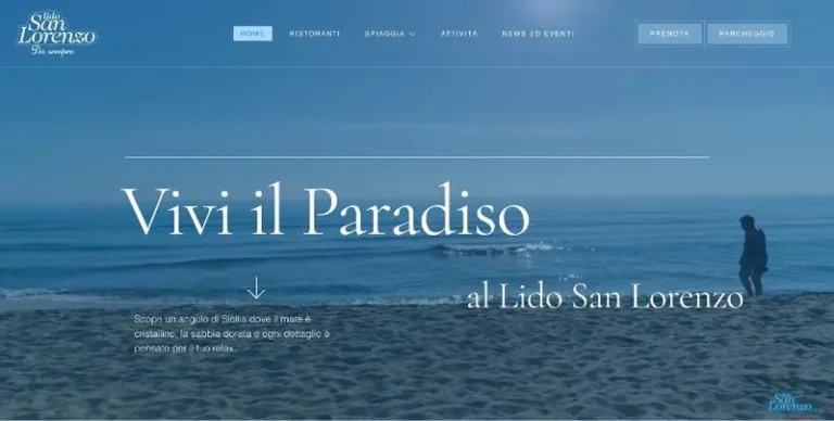 Sito web Stabilimento Lido San Lorenzo realizzato da ApplicationWeb