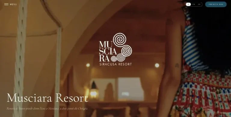 Sito web Musciara Resort Hotel a Siracusa realizzato da ApplicationWeb