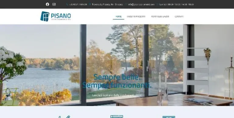 Sito web Pisano Serramenti dal 1976 realizzato da ApplicationWeb