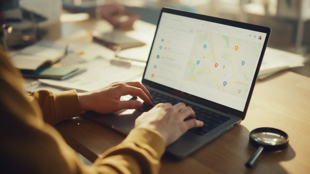Ricerca locale su Google con mappa e risultati
